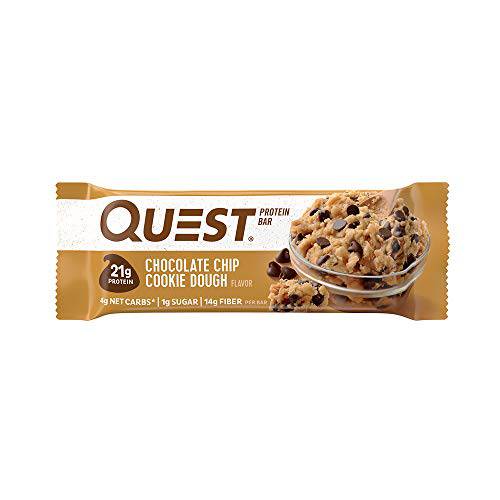 Quest Nutrition Chocolate Chip Cookie Dough - High Protein, Low Carb, Gluten Free, Keto Friendly, 2.12 Oz , 4 Count (Pack of 5)