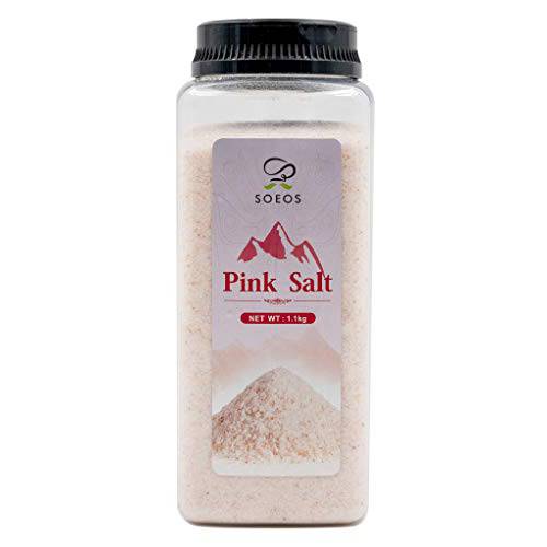 Soeos Himalayan Salt Fine Grain, 2.4lb (38.8oz), Himalayan Pink Salt, Himalayan Salt, Natural Pink Salt, Pink Salt Ready to Use, Bulk Sea Salt, Fine Pink Salt, Himalayan Salt, Pink Salt for Cooking.
