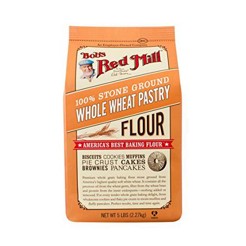 Bob’s Red Mill Whole Wheat Pastry Flour, 5 Pound (Pack of 4)