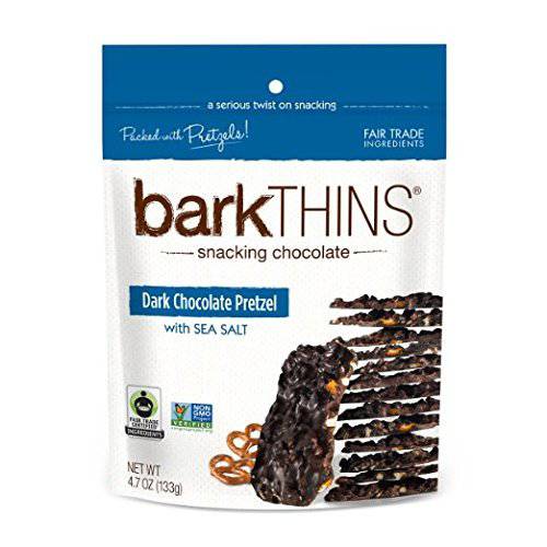 BarkTHINS Snacking Dark Chocolate (4.7 oz) (Pretzel with Sea Salt)(pack of 3)