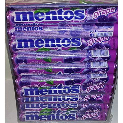 MENTOS Grape Flavor - 20 rolls x 37.5g/1.3oz.(Per Roll), Imported from Canada}