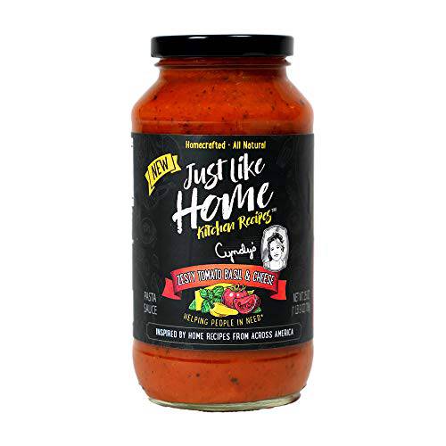 Just like Home Kitchen Recipes, Pasta Sauce, Zesty Tomato Basil & Cheese, 25 oz., Gluten Free , Non GMO, All Natural Ingredients