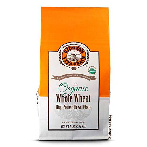 Giusto’s Vita-Grain Organic Whole Wheat High Protein Flour, 5lb Bag