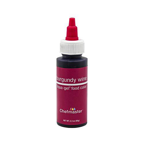 Chefmaster Burgundy Liqua-Gel® Food Coloring | Vibrant Color | Professional-Grade Dye for Icing, Frosting, Fondant | Baking & Decorating | Fade-Resistant | Easy-to-Use | Made in USA | 2.3 oz