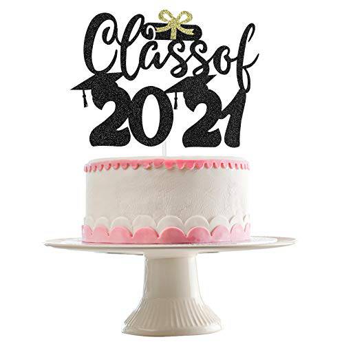 Black Glitter Class of 2022 Cake Topper - Class of 2022 Cake Decorations, Graduation Cake Topper 2022,Graduation Party Supplies 2022,Black Graduation Decorations
