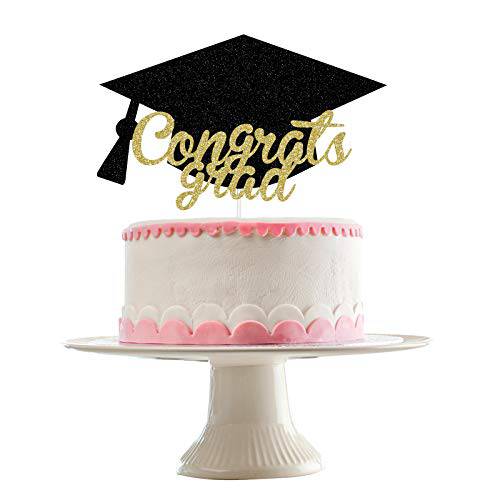 Graduation Cake Topper 2022- Congrats Grad Cake Topper Glitter, 2022 Graduation Party Decorations Supplies, Happy Graduation Party Decorations, Graduation Toppers for Cake