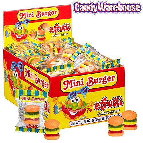 Gummy Mini Burgers Candy 60 Piece Box