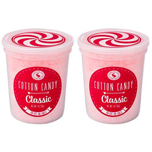 Classic Pink Gourmet Flavored Cotton Candy (2 Pack) – Unique Idea for Holidays, Birthdays, Gag Gifts, Party Favors
