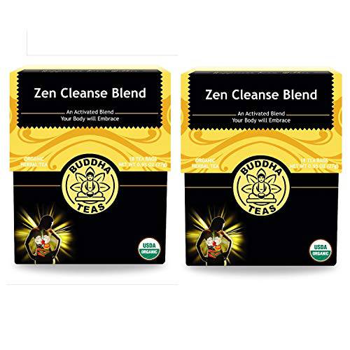 Buddha Teas Organic Zen Cleanse Blend Tea 18 Bags/Box (Pack of 2)