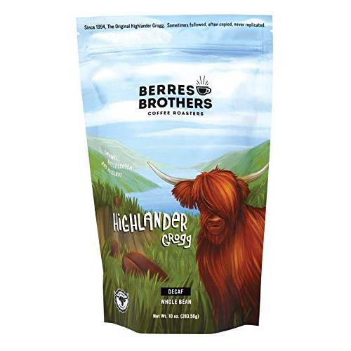 Berres Brothers Highlander Grogg Decaf Coffee, 10 ounce Bag of Ground Coffee, Combination of Caramel, Butterscotch and Hazelnut, Medium Roast, Gourmet Coffee, Decaffeinated Roasted Ground Coffee