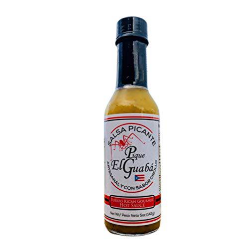 Pique El Guabá- Puerto Rican Gourmet Hot Sauce with Habanero Peppers and Organic Apple Cider Vinegar. 100% Fresh and Natural Ingredients. The Perfect Balance of Spiciness with the Puerto Rican Flavor.