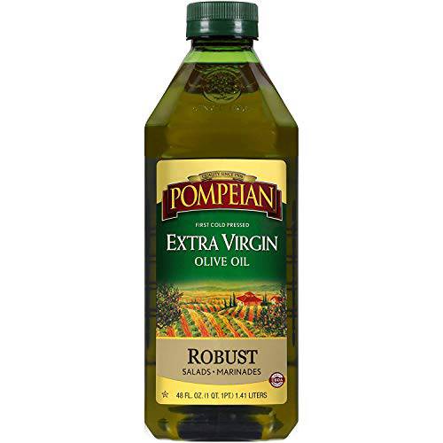Pompeian Robust Extra Virgin Olive Oil, First Cold Pressed, Full-Bodied Flavor, Perfect for Salad Dressings & Marinades, 48 FL. OZ.