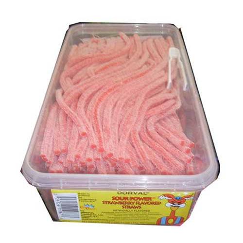Sour Power Strawberry Flavored Straws