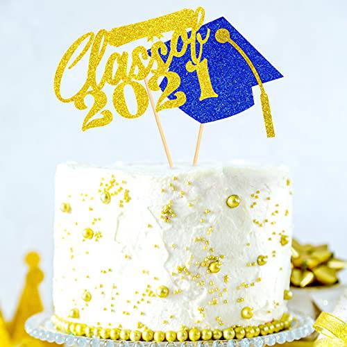 Glitter Graduation Cap Cake Topper with Class of 2022 Cupcake Topper Graduation Cake Decoration for Graduation Party Cake Decors