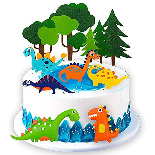 Dinosaur Cake Decoration Dinosaur Tree Cake Topper Forest Series Tree Dinosaur Cupcake Toppers Set for Birthday Party Decoration Supplies