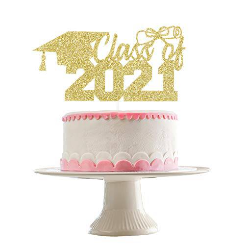 Class of 2022 Cake Topper Gold Glitter- 2022 Graduation Cake Topper, 2022 Graduation Decorations, Class of 2022 Graduation Decorations, Gold Congratulations Decorations