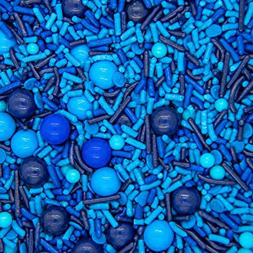 Blue Sprinkles for Cake Decorating, Cookie, and Cupcake Baking - Fancy Edible Blue Cake Sprinkles and Toppings in Light Blue and Navy Blue Sprinkles for Birthday Cookies and Cupcakes