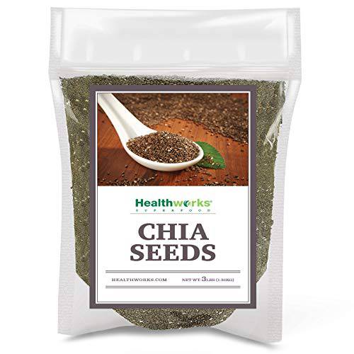 Healthworks Chia Seeds Raw (48 Ounces / 3 Pounds) | Premium & All-Natural | Contains Omega 3, Fiber & Protein | Great with Shakes, Smoothies & Oatmeal