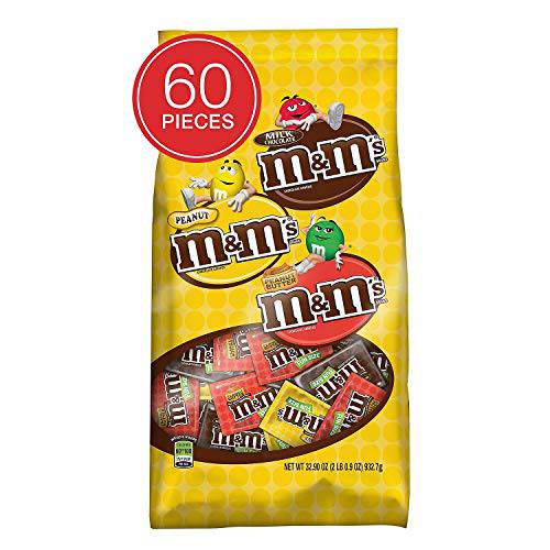 M&M’s SN51793 Chocolate Fun Size Candy Variety Bag 32.09 oz 60 Piece