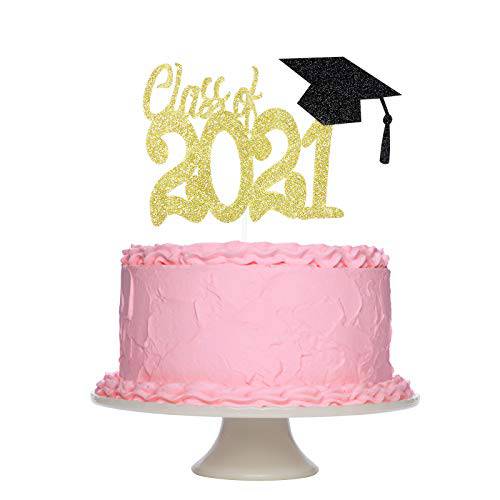 2022 Graduation Cake Topper Gold Glitter, Class Of 2022 Cake Topper Gold Graduation 2022 Cake Toppers for 2022 Graduation Party Cake Decorations