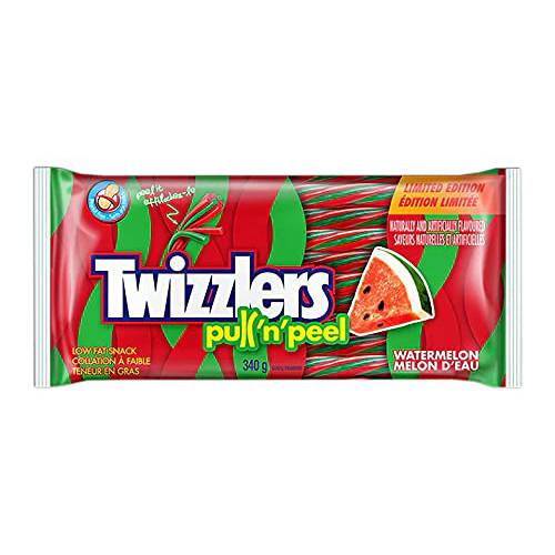TWIZZLERS Pull ’N’ Peel Watermelon Licorice Candy, Limited Edition, 340g/12 oz., {Imported from Canada}