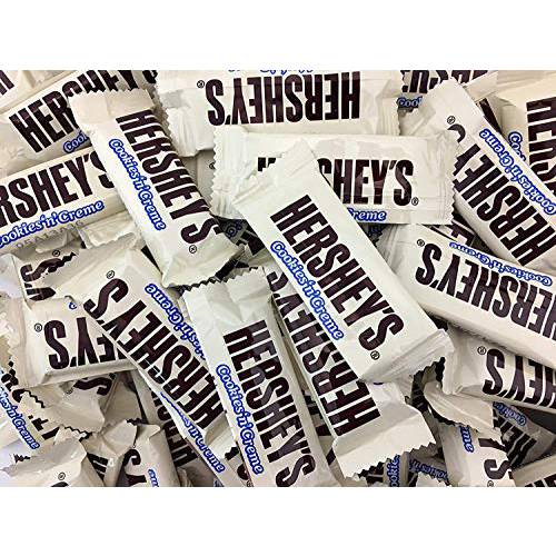 Hershey’s Cookies ’n’ Creme Snack Size Bars, White Milk Chocolate Candy Bars, Bulk Pack 4 Pounds