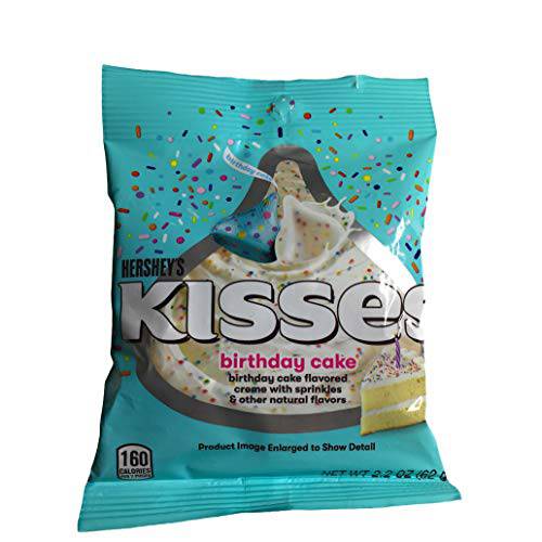 (1) 2.2 oz Mini Size Bag Hershey’s Candy Kisses Birthday Cake (Birthday Cake Flavored Creme with Sprinkles and Other Natural Flavors)