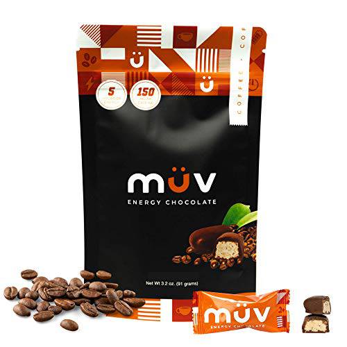 MUV Energy Chocolate Truffles - Coffee Truffles - Healthy Snacks for Adults - Caffeinated Chocolate Alternative - Caffeine Substitute - Energy Truffles - 30 Pack