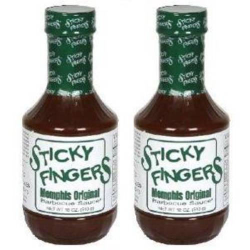 Sticky Fingers, Dark BBQ Sauce Memphis Original ,18 Ounce (18 Fl Oz (Pack of 2))