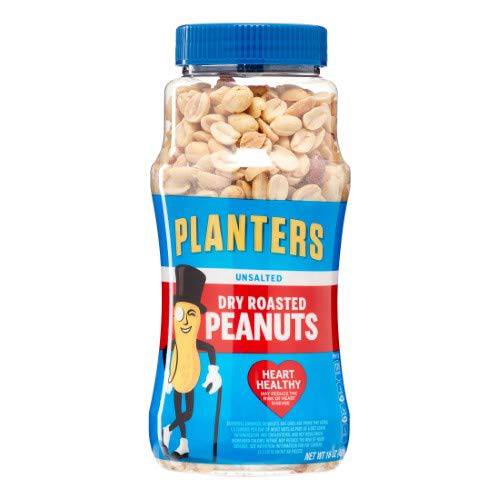 Planters Dry Roasted Peanuts, Unsalted 16 oz PACK OF 2