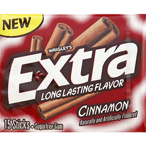 Extra Cinnamon Sugarfree Gum, Single Pack, 15Count