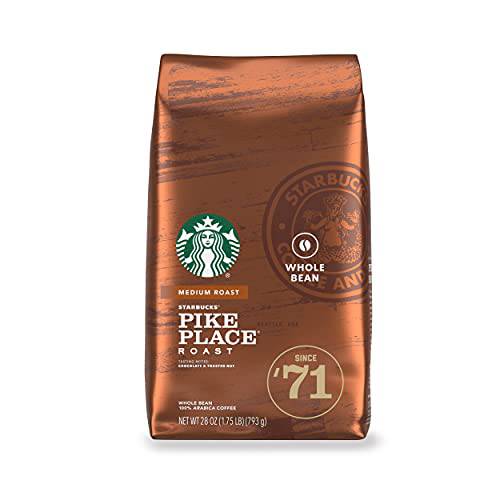 Starbucks Whole Bean Coffee—Medium Roast Coffee—Pike Place Roast—100% Arabica—1 bag (28 oz)