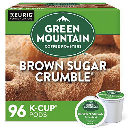 Green Mountain Coffee Brown Sugar Crumble Keurig Single-Serve K Cup Pods, Medium Roast Flavored Coffee, 96Count, Brown Sugar Crumble, 96Count