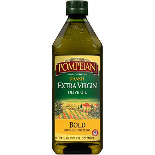 Pompeian Spanish Bold Extra Virgin Olive Oil, First Cold Pressed, Strong, Fruity Flavor, Perfect for Dipping and Drizzling, 24 FL. OZ.