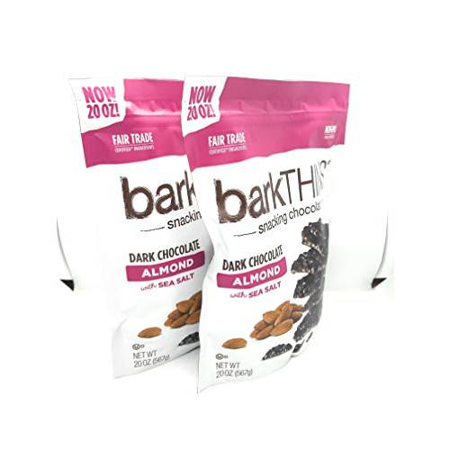 BarkThins Snacking Dark Chocolate Almond Sea Salt, 20oz (2 Pack)