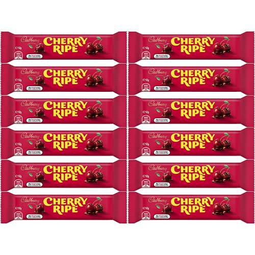 Cadbury Australia Cherry Ripe chocolate bar 52g - 12 Pack - Made in Australia, 1.83 Ounce
