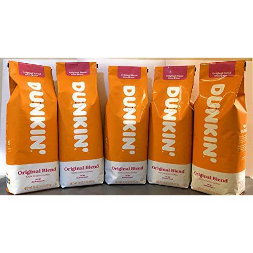 Dunkin’ Donuts - Whole Bean - Original Blend - 5lb (1lb Pack of 5)
