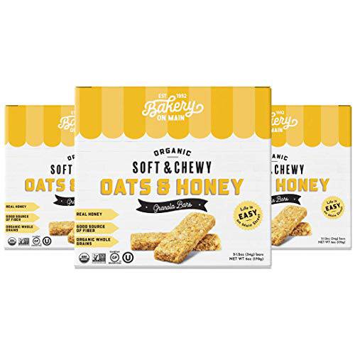 Bakery On Main, USDA Organic, Gluten-Free, Non-GMO - Oat & Honey - Granola Bars (Pack of 3)