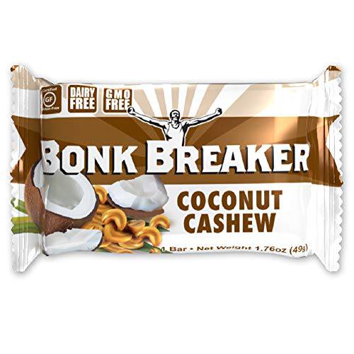 Bonk Breaker Plant-Based Protein Bars, Gluten Free, Dairy Free, Non-GMO Ingredients to Support Performance, 1 Box of 12 Bars, Coconut Cashew