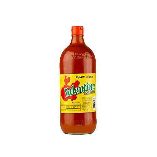 Valentina Salsa Picante | Most Famous Mexican Hot Sauce with 34 Oz Bottle | The Valentina Hot Sauce for Spicy Food Everyday Imported by Wholesale San Diego