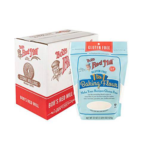 Bob’s Red Mill Gluten Free 1-to-1 Baking Flour, 22-ounce (Pack of 4)