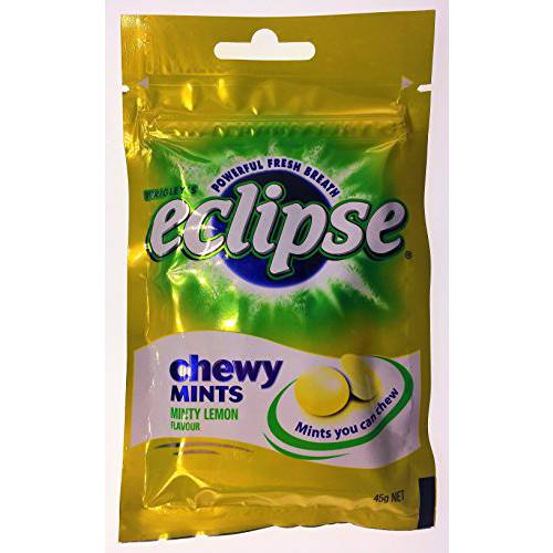 (Pack of 6) Wrigley’s Eclipse Chewy Mints Powerful Fresh Breath (Lemon)