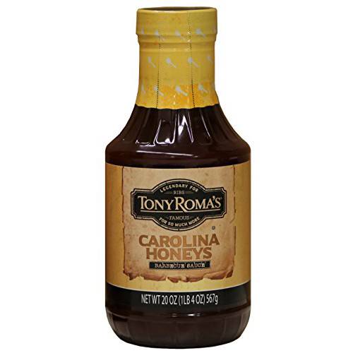 Tony Roma’s Carolina Honeys Barbecue Sauce, 20 Ounce (Pack of 6), Honey Bbq