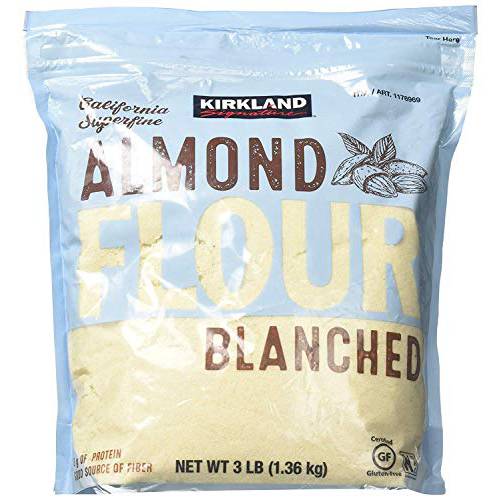 Kirkland Signature Almond Flour Blanched California Superfine, 3 Pounds (1.36 kg) Each Bag