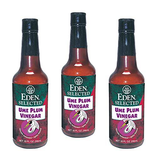 Eden Ume Plum Vinegar, Traditionally Made in Japan, No Chemical Additives, 10 oz Amber Glass Bottle (3-Pack)