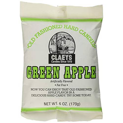 Claey’s, Old Fashioned Hard Candy Green Apple, 6 Ounce Bag - SET OF 2
