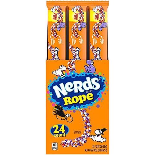 Spooky Nerds Ropes Individually Wrapped Candy for Treat Bags Halloween and Fall-Themed Nerd Ropes Candy Pack, 24 ct