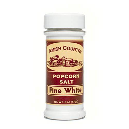 Amish Country Popcorn | Fine White Popcorn Salt - 6 oz | Old Fashioned, Non-GMO and Gluten Free (6 oz Bottle)