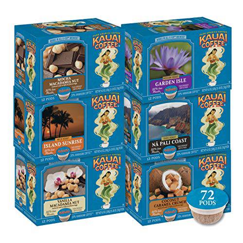 Kauai Coffee SingleServe Pods Pack 72 Compatible with Keurig K Cup Brewers 100 Arabica from Hawaii’s Largest Grower 72, Bulk Variety, 72 Count