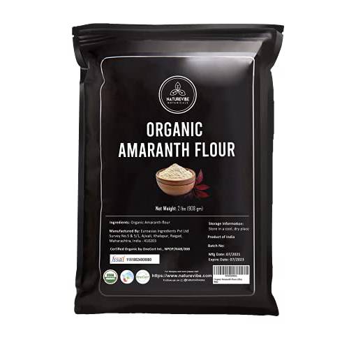 Naturevibe Botanicals Organic Amaranth Flour 2lbs (32 Ounces) | USDA Organic | Perfect for Baked & Non-Baked Goods, Yogurt and Savory Dishes